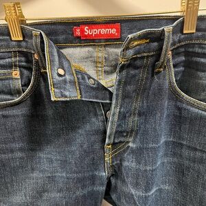Supreme Dark Blue Jeans for Men (32)